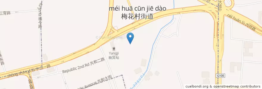Mapa de ubicacion de 梅花村街道 en China, Guangdong, Guangzhou City, Yuexiu District, 梅花村街道.