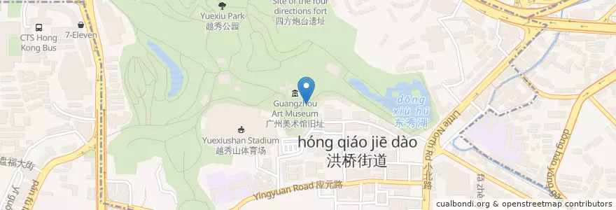 Mapa de ubicacion de 洪桥街道 en Китай, Гуандун, Гуанчжоу, 越秀区, 洪桥街道.
