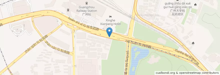 Mapa de ubicacion de 流花街道 en Chine, Guangdong, Canton, 越秀区, 流花街道.