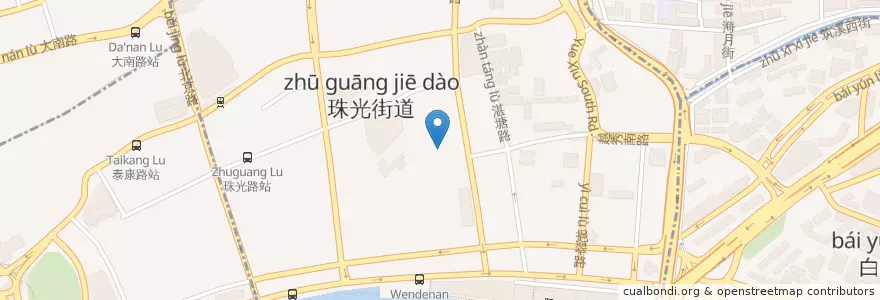 Mapa de ubicacion de 珠光街道 en China, Guangdong, 广州市, 越秀区, 珠光街道.
