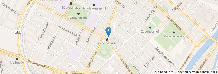 Mapa de ubicacion de CS Bancomat en スイス, チューリッヒ, Bezirk Zürich, Zürich.