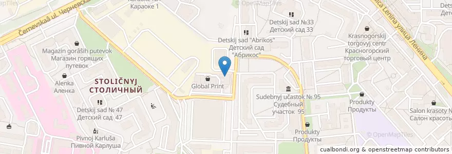 Mapa de ubicacion de Детская студия "Либерти" en Rusia, Distrito Federal Central, Óblast De Moscú, Городской Округ Красногорск.
