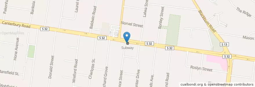 Mapa de ubicacion de Arshee' s Fried Chicken en 澳大利亚, 维多利亚州, City Of Whitehorse.