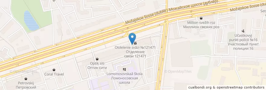 Mapa de ubicacion de Илорин en Rusland, Centraal Federaal District, Moskou, Западный Административный Округ, Можайский Район.