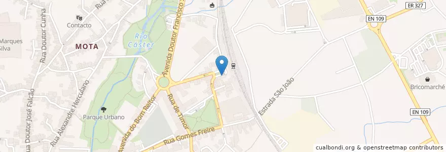Mapa de ubicacion de Café Trem en پرتغال, Aveiro, Centro, Baixo Vouga, Ovar, Ovar, São João, Arada E São Vicente De Pereira Jusã.