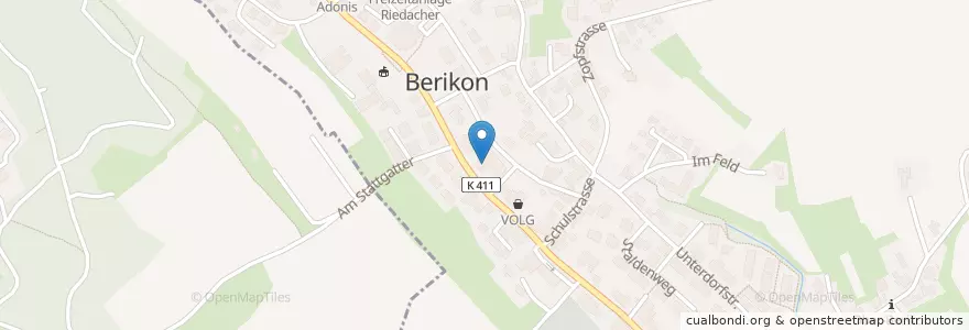 Mapa de ubicacion de Gemeinde Berikon en Schweiz/Suisse/Svizzera/Svizra, Aargau, Bezirk Bremgarten, Berikon.