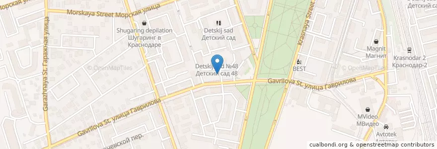 Mapa de ubicacion de Пекарня "Восход" en Russia, Distretto Federale Meridionale, Territorio Di Krasnodar, Городской Округ Краснодар.