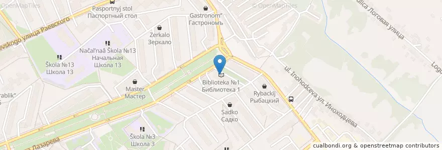 Mapa de ubicacion de Библиотека №1 en روسيا, Центральный Федеральный Округ, Белгородская Область, Губкинский Городской Округ.