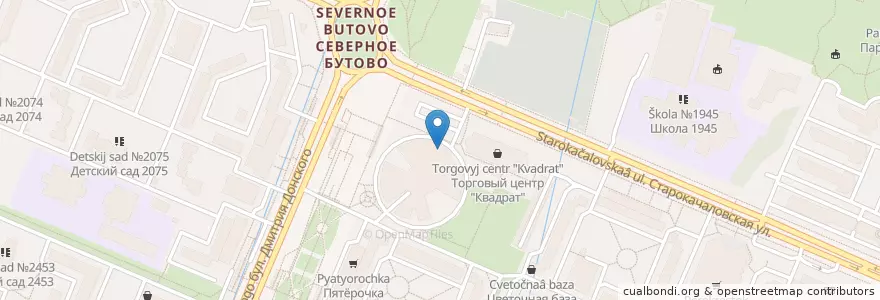Mapa de ubicacion de Вкус Востока en Russia, Central Federal District, Moscow, South-Western Administrative Okrug, Severnoye Butovo District.
