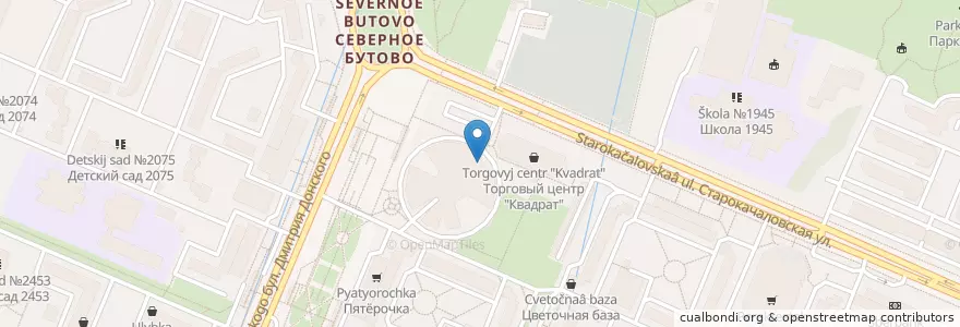 Mapa de ubicacion de Макдоналдс en ロシア, 中央連邦管区, モスクワ, Юго-Западный Административный Округ, Район Северное Бутово.
