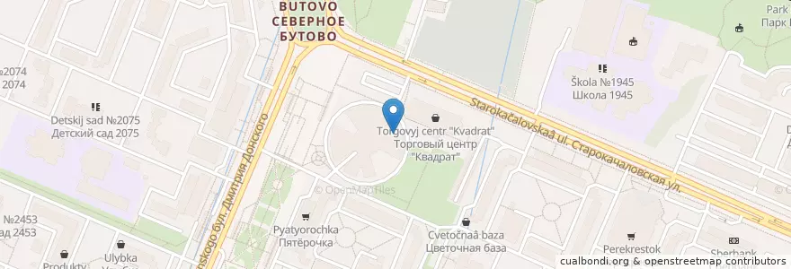 Mapa de ubicacion de Сбарро en روسيا, Центральный Федеральный Округ, Москва, Юго-Западный Административный Округ, Район Северное Бутово.