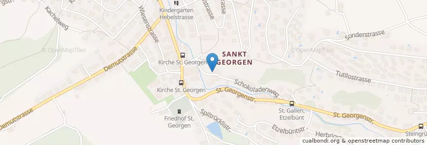 Mapa de ubicacion de Kindergarten Schokoladenweg en Швейцария, Санкт-Галлен, Wahlkreis St. Gallen, St. Gallen.