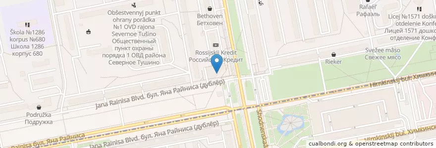 Mapa de ubicacion de KFC en Rússia, Distrito Federal Central, Москва, Северо-Западный Административный Округ.