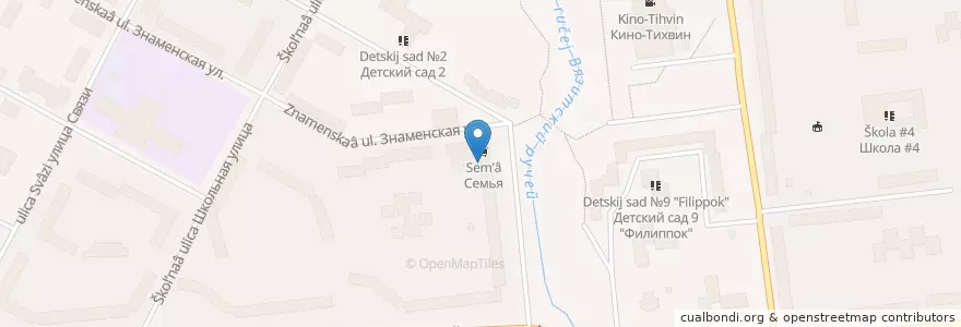 Mapa de ubicacion de Невис en Rusland, Северо-Западный Федеральный Округ, Oblast Leningrad, Тихвинский Район, Тихвинское Городское Поселение.