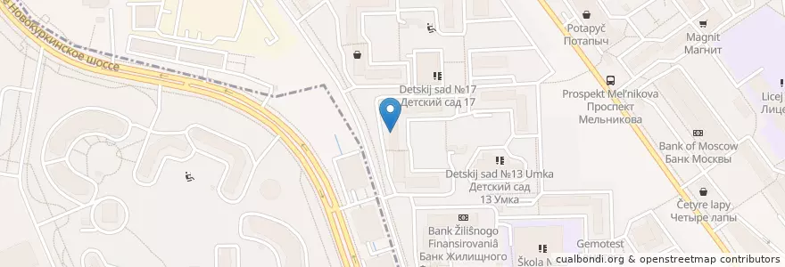 Mapa de ubicacion de Медицинский центр "Никсор Клиник" en Russia, Distretto Federale Centrale, Oblast' Di Mosca, Городской Округ Химки.