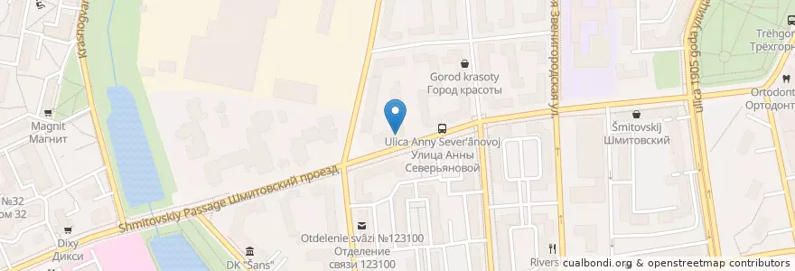 Mapa de ubicacion de Хаджурао en Rusia, Distrito Federal Central, Москва, Distrito Administrativo Central, Пресненский Район.