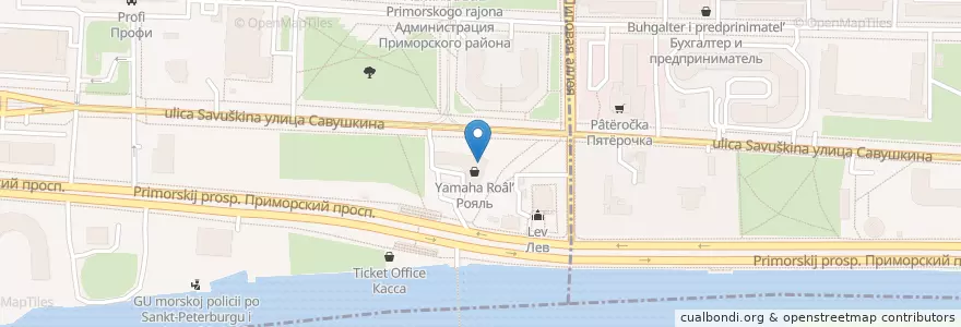 Mapa de ubicacion de Bali en Russland, Föderationskreis Nordwest, Oblast Leningrad, Sankt Petersburg, Приморский Район, Округ № 65.