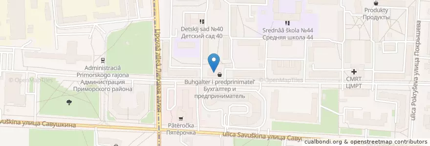 Mapa de ubicacion de Скай en Russia, Северо-Западный Федеральный Округ, Oblast' Di Leningrado, San Pietroburgo, Приморский Район.
