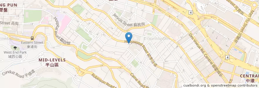 Mapa de ubicacion de 華興里公浴室 Wa Hing Lane Public Bathhouse en 中国, 広東省, 香港, 香港島, 新界, 中西區 Central And Western District.
