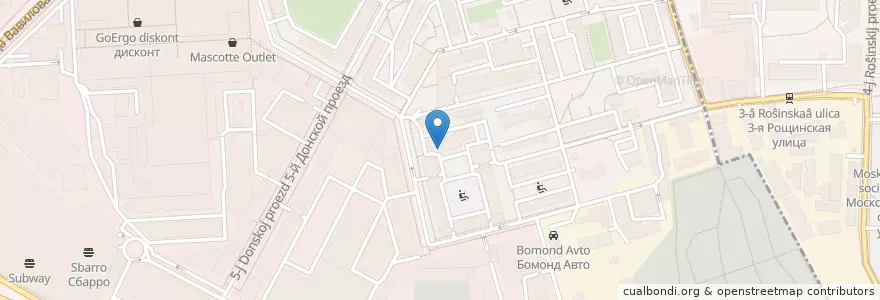 Mapa de ubicacion de Евромедсервис en Rusia, Центральный Федеральный Округ, Москва, Южный Административный Округ, Донской Район.