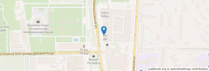 Mapa de ubicacion de Столовая.ру en Rússia, Distrito Federal Central, Москва, Северо-Восточный Административный Округ, Останкинский Район.