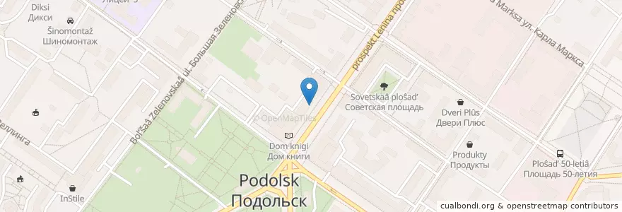 Mapa de ubicacion de Промсбербанк en روسيا, Центральный Федеральный Округ, محافظة موسكو, Городской Округ Подольск.