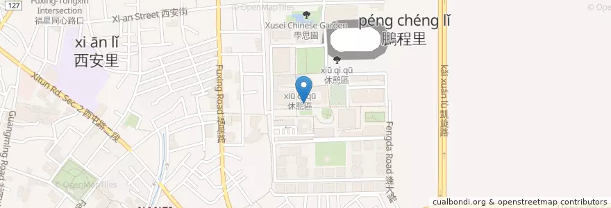 Mapa de ubicacion de 飲水機 en تايوان, تاي شانغ, 西屯區.