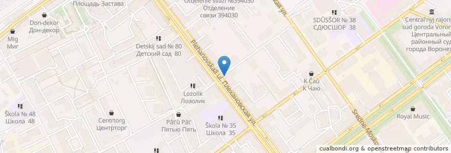 Mapa de ubicacion de Гвозди №4 en Russie, District Fédéral Central, Oblast De Voronej, Городской Округ Воронеж.
