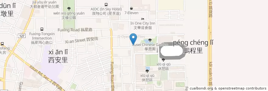 Mapa de ubicacion de 逢甲摩斯門口 en تايوان, تاي شانغ, 西屯區.
