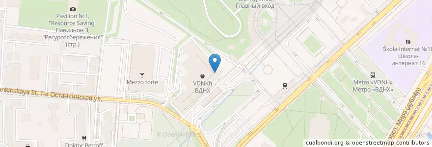 Mapa de ubicacion de KFC en Russia, Distretto Federale Centrale, Москва, Северо-Восточный Административный Округ, Останкинский Район.