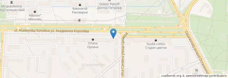 Mapa de ubicacion de Горздрав en Rusland, Centraal Federaal District, Moskou, Северо-Восточный Административный Округ, Останкинский Район.
