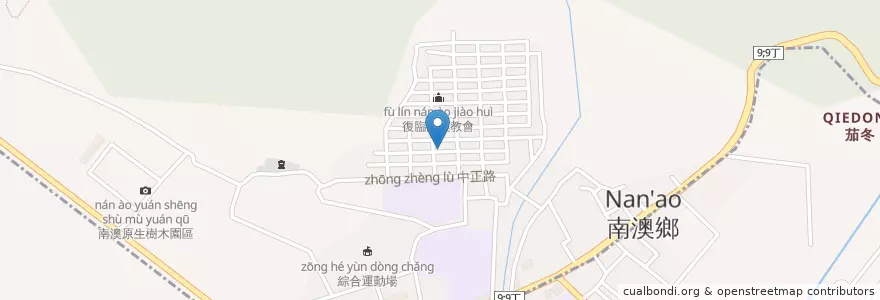 Mapa de ubicacion de 南澳長老教會 en تايوان, مقاطعة تايوان, 宜蘭縣, 南澳鄉.