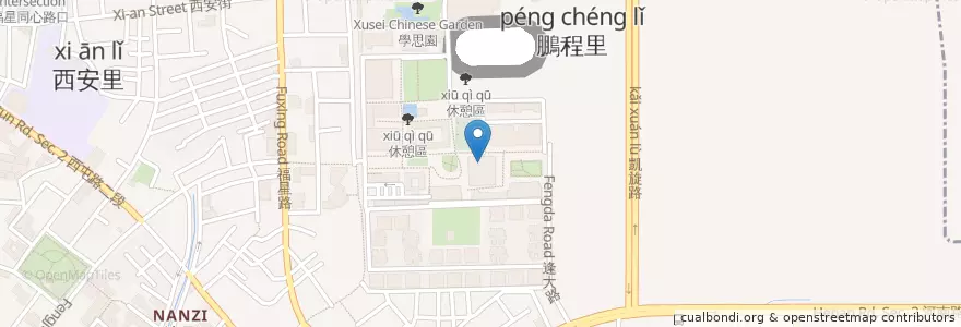Mapa de ubicacion de 逢甲圖書館 en Taïwan, Taichung, 西屯區.