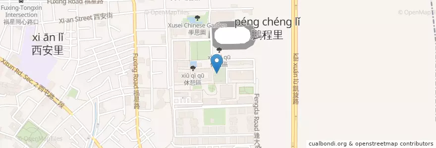 Mapa de ubicacion de 男廁(B1) en 台湾, 台中市, 西屯区.