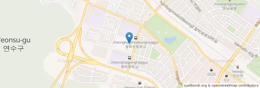 Mapa de ubicacion de 연수구보건소 en Güney Kore, 인천, 연수구.