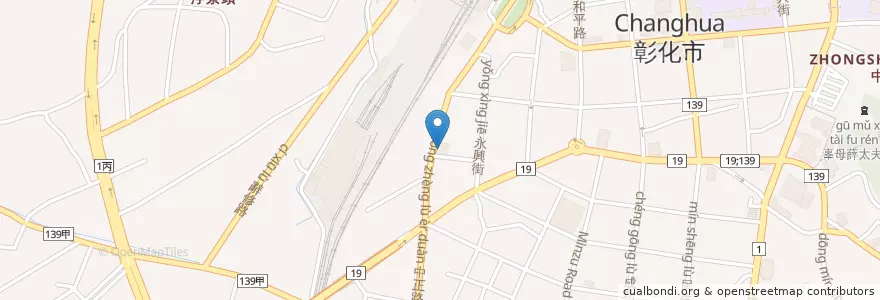 Mapa de ubicacion de 彰化大戲院 en Taiwán, Provincia De Taiwán, Condado De Changhua, 彰化市.