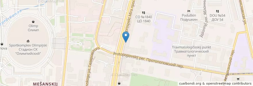 Mapa de ubicacion de Россельхозбанк en Rusland, Centraal Federaal District, Moskou, Центральный Административный Округ, Мещанский Район.