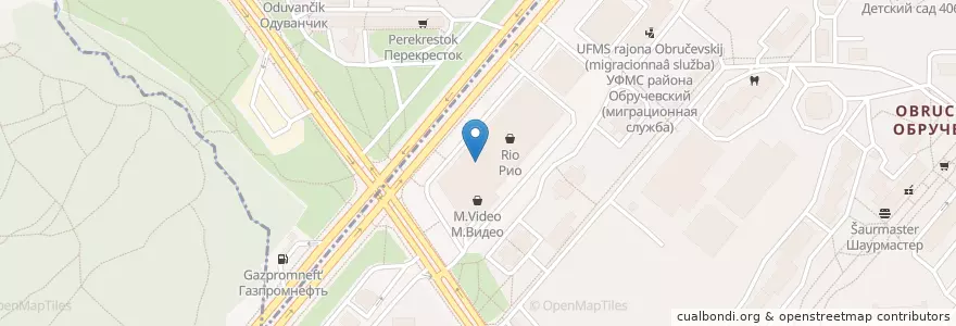 Mapa de ubicacion de Макдоналдс en Rusland, Centraal Federaal District, Moskou, Юго-Западный Административный Округ, Обручевский Район.