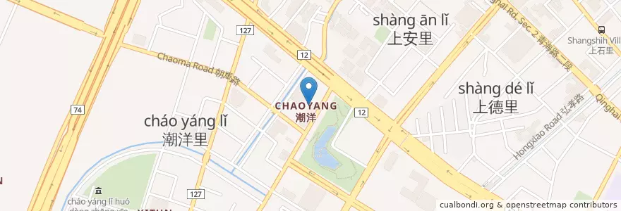 Mapa de ubicacion de 國光客運朝馬站廁所 en 타이완, 타이중 시, 시툰 구.