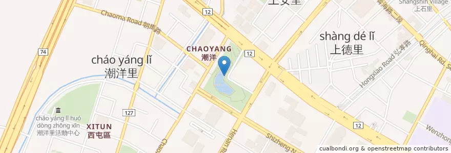 Mapa de ubicacion de 秋紅谷廁所 en Taïwan, Taichung, 西屯區.