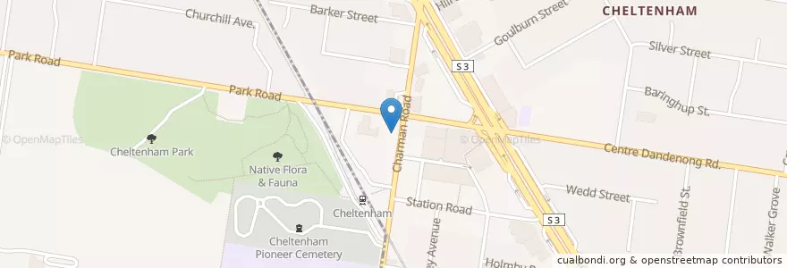 Mapa de ubicacion de Cheltenham Noodle & Sushi Bar en Australië, Victoria, City Of Kingston.