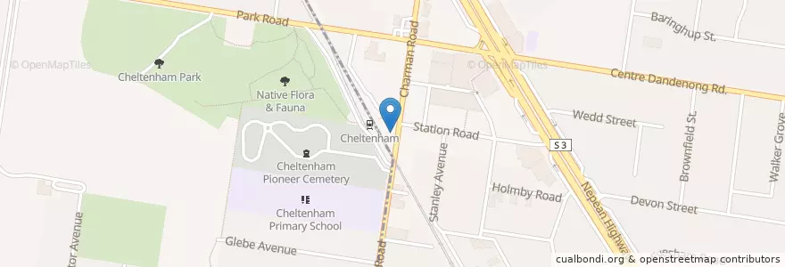 Mapa de ubicacion de Kebabs On Charman en Australie, Victoria, City Of Kingston.