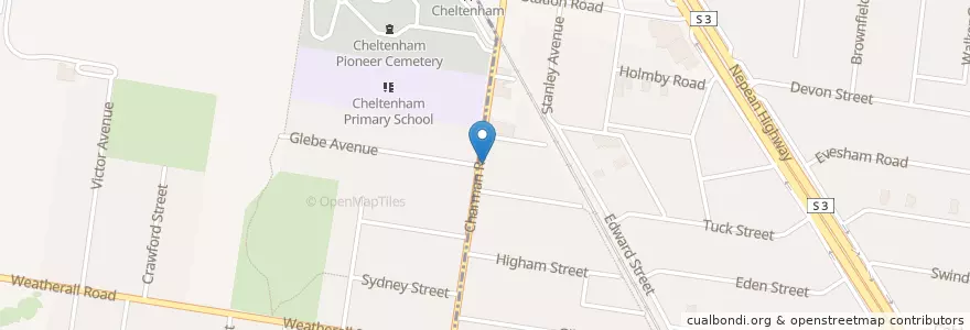 Mapa de ubicacion de Cheltenham Fish & Chips en Austrália, Victoria, City Of Kingston.