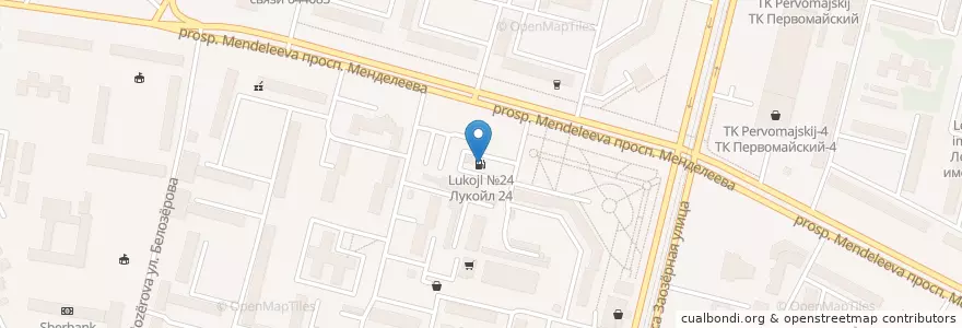 Mapa de ubicacion de Лукойл №24 en Russie, District Fédéral Sibérien, Oblast D'Omsk, Омский Район, Городской Округ Омск.