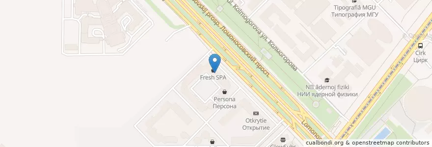 Mapa de ubicacion de Связь Банк en 俄罗斯/俄羅斯, Центральный Федеральный Округ, Москва, Западный Административный Округ, Район Раменки.
