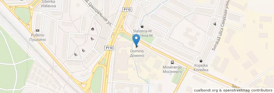 Mapa de ubicacion de Домино en 러시아, Центральный Федеральный Округ, Московская Область, Городской Округ Щёлково.