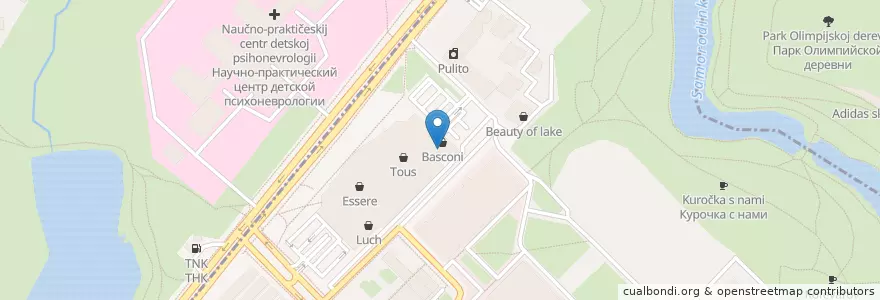 Mapa de ubicacion de Шоколадница en Rusia, Distrito Federal Central, Москва, Западный Административный Округ, Район Тропарёво-Никулино.