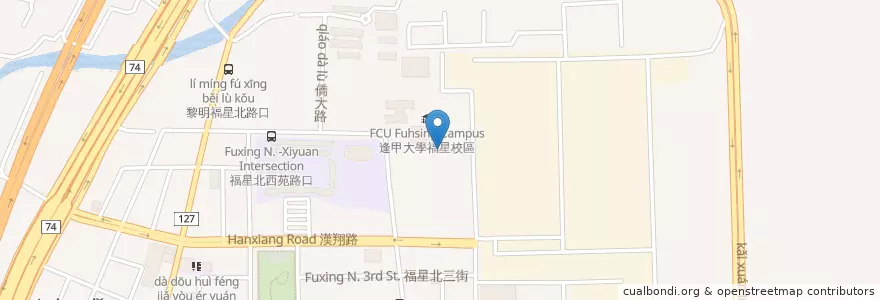 Mapa de ubicacion de 福星籃球場廁所 en Taiwan, Taichung, 西屯區.