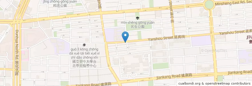 Mapa de ubicacion de 延壽飯包 en 臺灣, 新北市, 臺北市, 松山區.