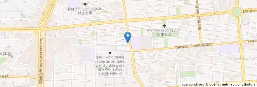 Mapa de ubicacion de 阿里港剝骨鵝肉攤 en Taiwan, Nuova Taipei, Taipei, Distretto Di Songshan.